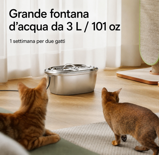 AquaFlow™ fontana automatica per gatti e cani 3L - vista frontale