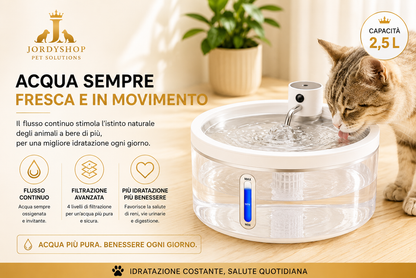 JordyFlow™ White - Fontana Wireless Premiunm per Gatti e Cani
