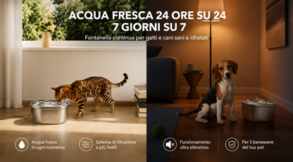 AquaFlow™ abbeveratoio automatico per gatti - pompa silenziosa