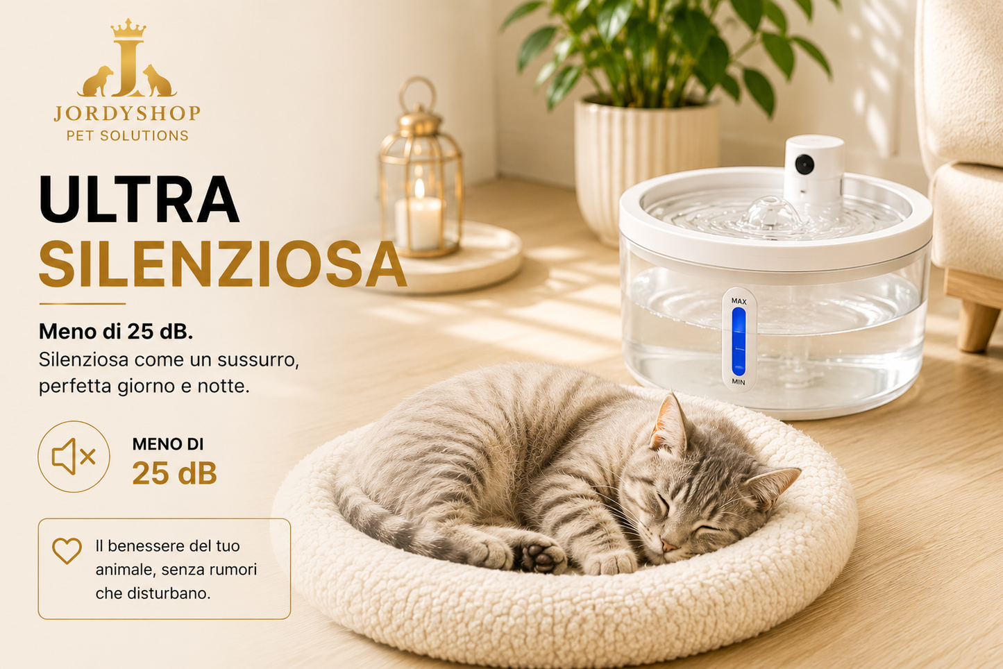 JordyFlow™ White - Fontana Wireless Premiunm per Gatti e Cani