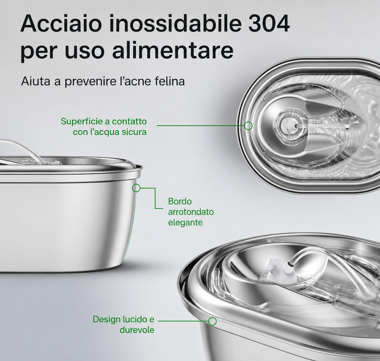 AquaFlow™ fontana per animali domestici - capacità 3 litri