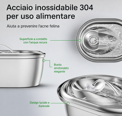 AquaFlow™ fontana per animali domestici - capacità 3 litri