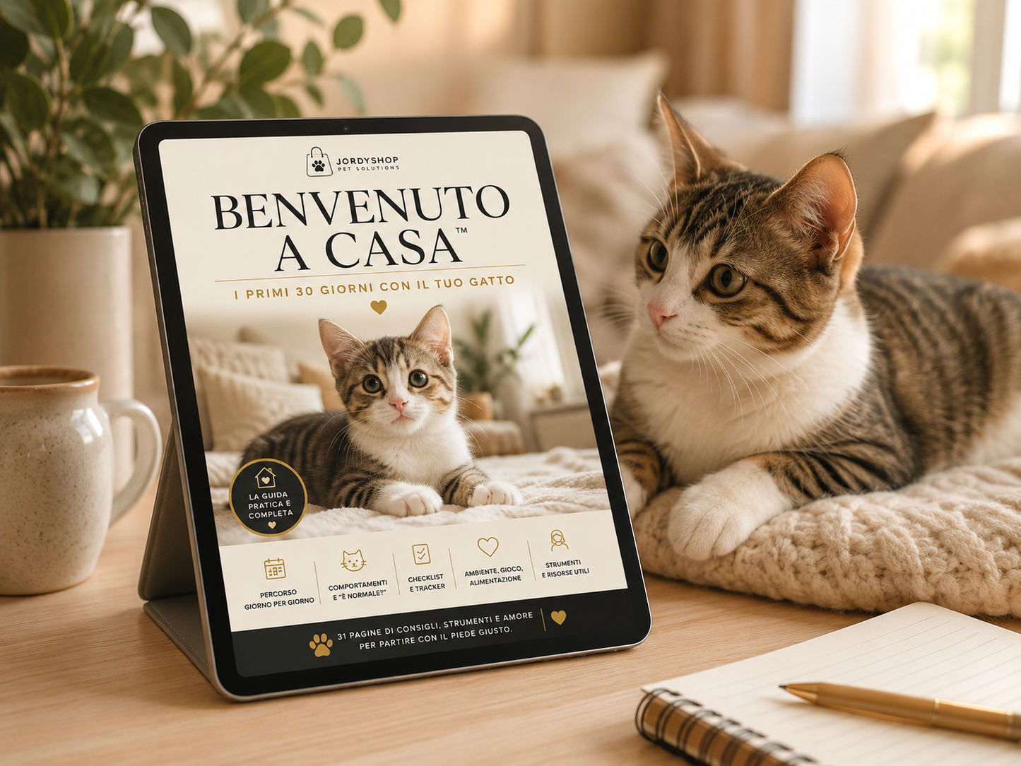BENVENUTO A CASA™ – Kit Digitale Premium per i primi 30 giorni con il tuo gatto