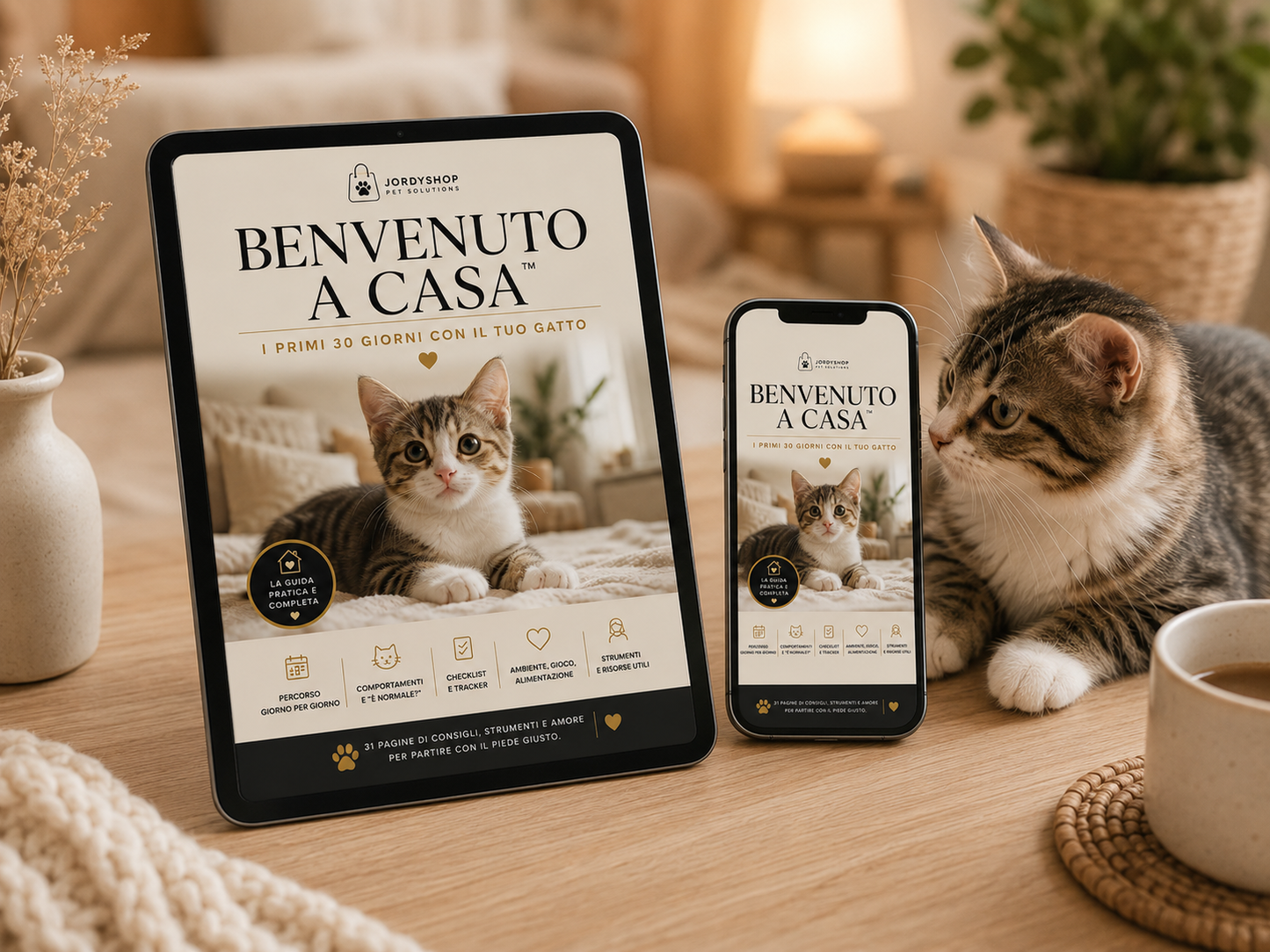 BENVENUTO A CASA™ – Kit Digitale Premium per i primi 30 giorni con il tuo gatto