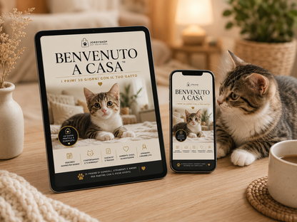 BENVENUTO A CASA™ – Kit Digitale Premium per i primi 30 giorni con il tuo gatto