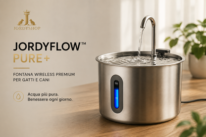JordyFlow™ Pure+ Fontana Wirless Premium in acciaio Inox per Gatti e Cani