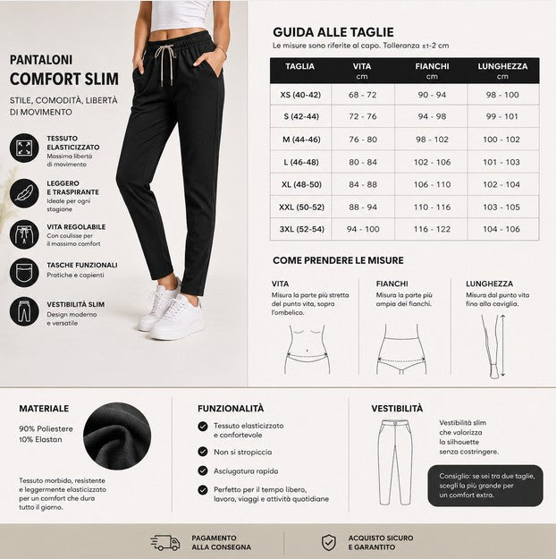 Pantalone donna Slim Fit moda coreana